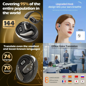 2025 AI Real-Time Translation Earbuds with 99 Languages Support
